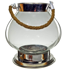Svietnik sklenený na čajovú sviečku 18x15 cm
