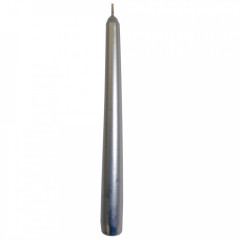 Kónická sviečka strieborná/metalická/ 25 cm Ø2,3 cm