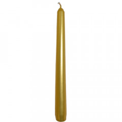 Kónická sviečka zlatá /metalická/ 25 cm Ø2,3 cm